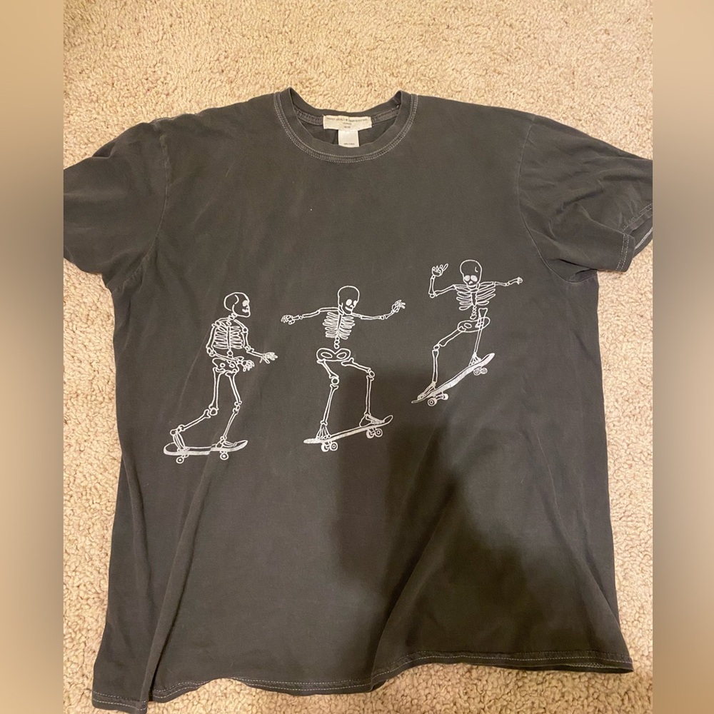 Urban Outfitters Skeleton Skate Tee - Black